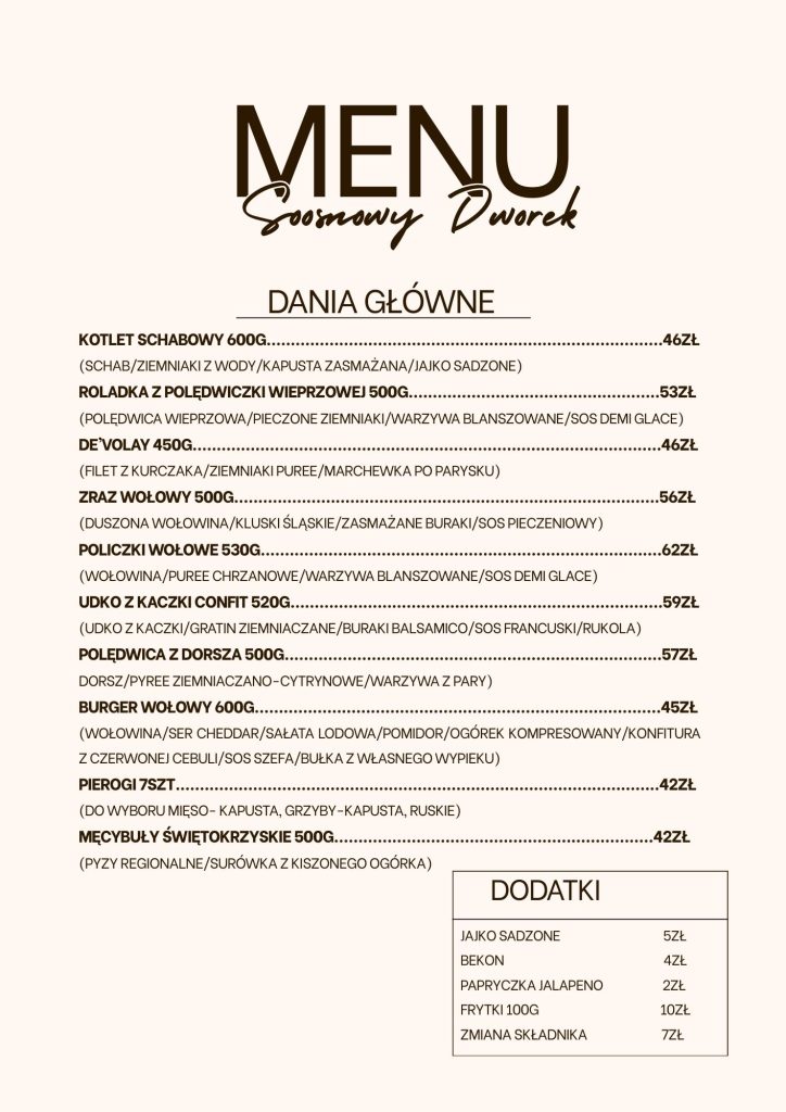 menu sosnowydworek