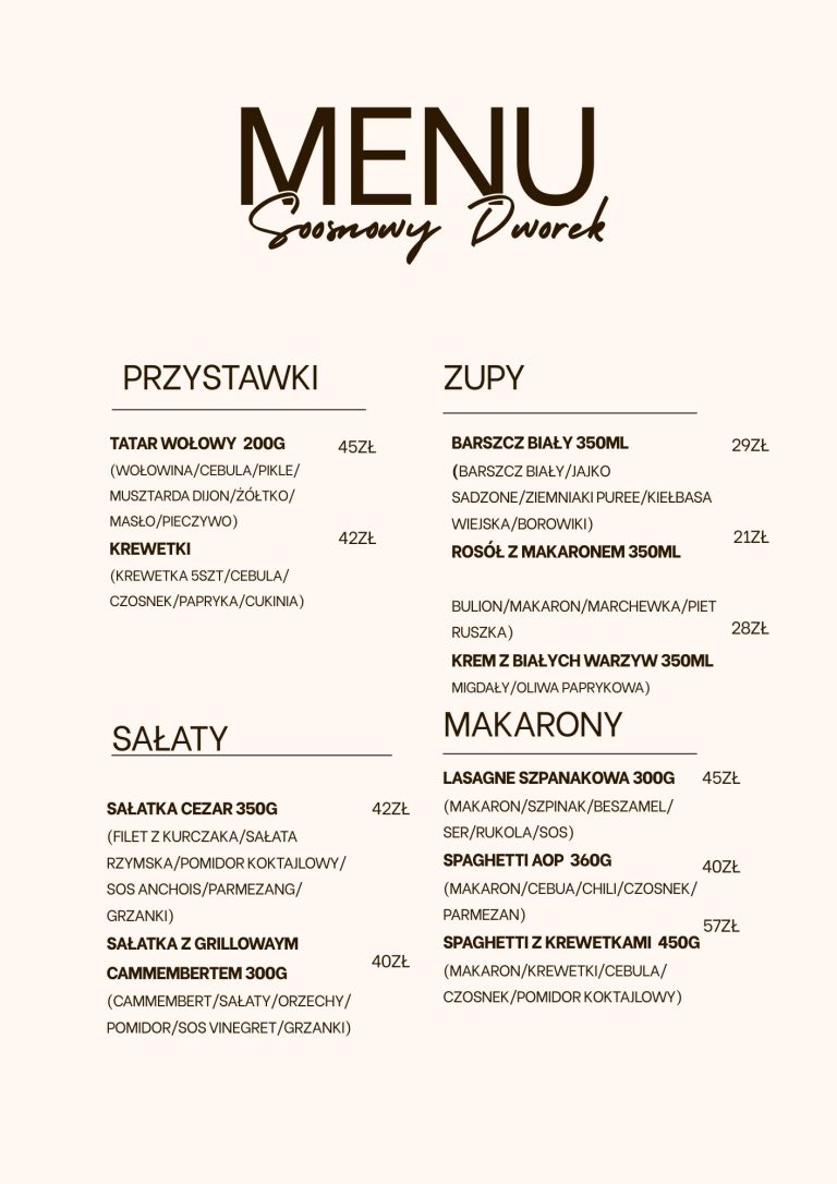 menu sosnowydworek